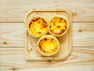 Fresh baked egg tarts or custard tarts (pastel de nata)