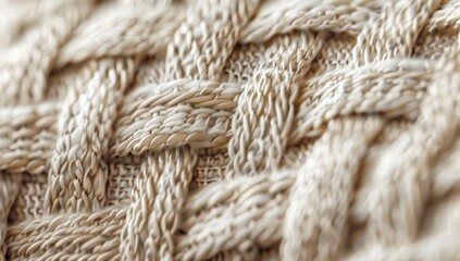 Close-Up of Beige Woven Texture