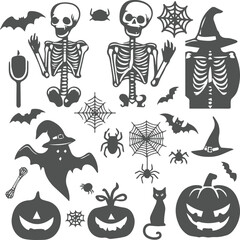Naklejka premium Halloween Decorations Vector Illustration Pack