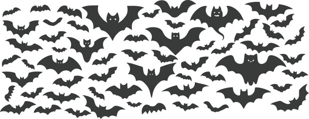 Creepy Halloween bat Elements Vector Design Set