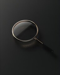 A Classic Gold-Rimmed Magnifying Glass on a Black Surface