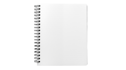 Blank notepad transparent background.