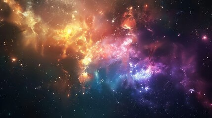 Fototapeta premium Space background with realistic nebula and shining stars.