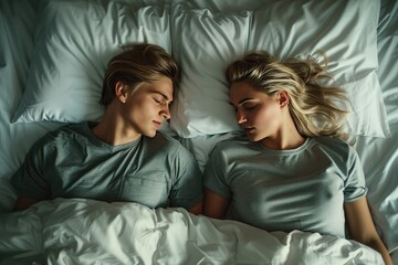 Couple Sleeping Peacefully in Bed