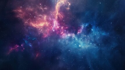 Naklejka premium Space background with realistic nebula and shining stars.