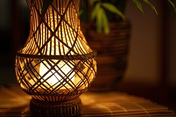 Cozy Light from Wicker Lamp