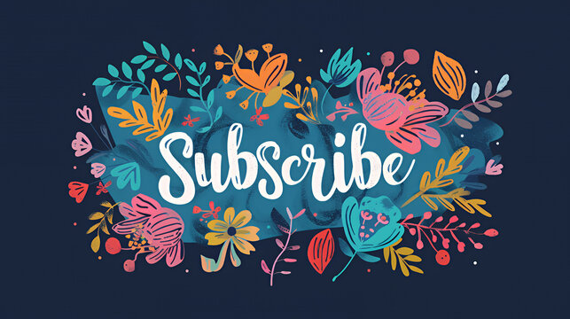 abstract floral background with subscribe button