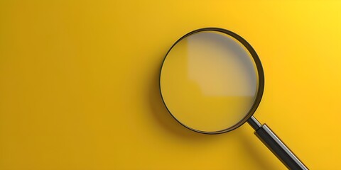 A Black Magnifying Glass on a Bright Yellow Background