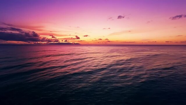 Serene sunset over tranquil ocean waters