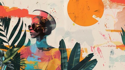pop collage illustration Abstract creative retro but contemporary pop art collage concept Generative AI