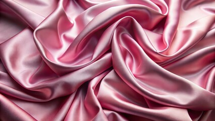 Fototapeta premium Softly lit, luxurious pink satin fabric with subtle sheen and gentle folds, creating a sophisticated, serene, and opulent background atmosphere.