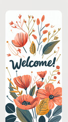 flowers on a white background welcome