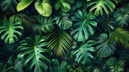 Notanical herbal exotic tropical plants herbs flowers botanical foliage background AI Generative