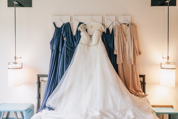 hanging wedding dress