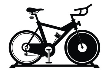 Spin bike silhouette vector illustration F.eps