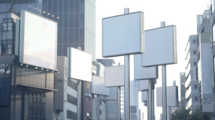 Obraz premium Blank Signs in Cityscape.