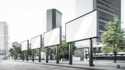 Obraz premium Blank Billboards in City Setting.