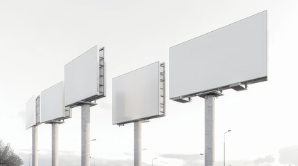 Obraz premium Blank Billboards on White Background.