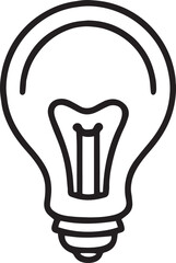 Isolated On Lit Electric Light bulb illustration White Background - Vector