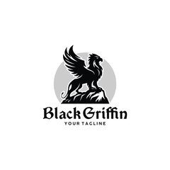 griffin mythology logo illustration design	