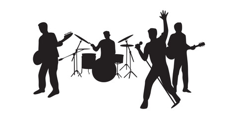 group band silhouette design. music concert illustration.