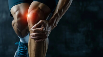 Man holding his knee in pain.