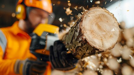 Risk management in tree cutting, safe tool usage and health and safety practices, focus cover all object