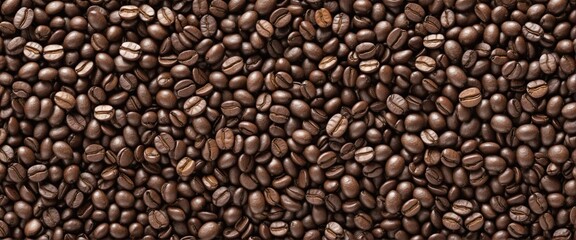 Fototapeta premium Many cafes are adorned with textured wallpaper featuring a seamless pattern of roasted coffee beans in a creative and generative design, perfect for lovers of caffeine and hot drinks