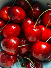 cherries in a bowl close up iphone photo