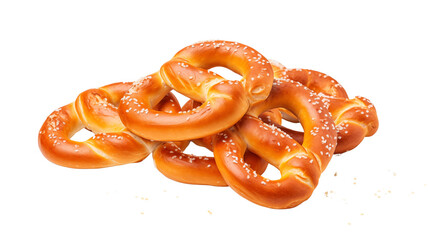 Delicious pretzels transparent background.