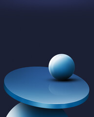 3d render of a blue sphere, background for product display