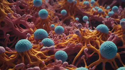 cancer cells, long covid virus, tuberculosis disease, biopsy and surgery, air pollution concept