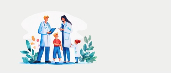 A bright watercolor illustration of World Immunization Week