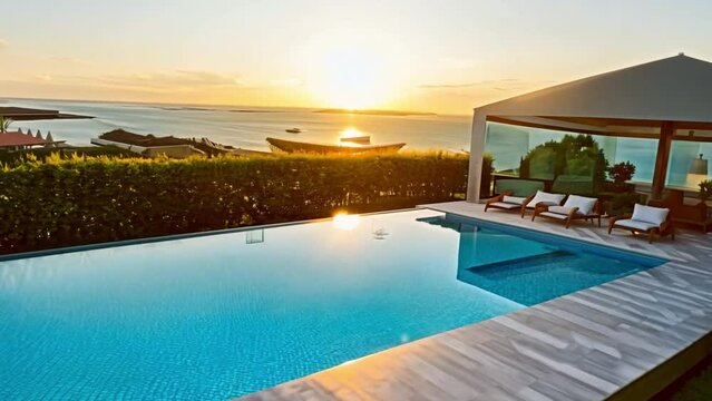 A contemporary-style pool villa in a gated community