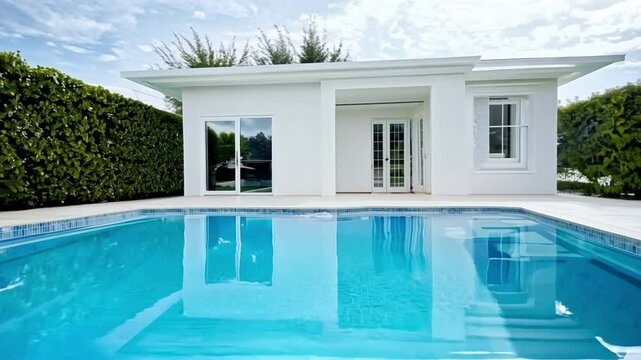 A contemporary-style pool villa in a gated community