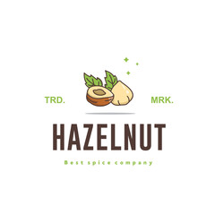 illustration of the hazelnut spice logo icon, kitchen spice for the cooking industry