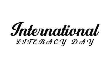 International Literacy Day, 8th September. Open book logo illustration vector.