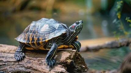 Obraz premium Turtle on alog