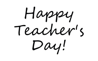 Happy Teachers Day. Lettering poster with text Happy teachers day. One line style. Lettering design for greeting card, logo, stamp or banner. Vector EPS 10