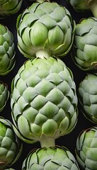 Fototapeta premium Organic artichokes from the farmer's market, a nourishing and healthy food choice packed with vitamins and nutrients