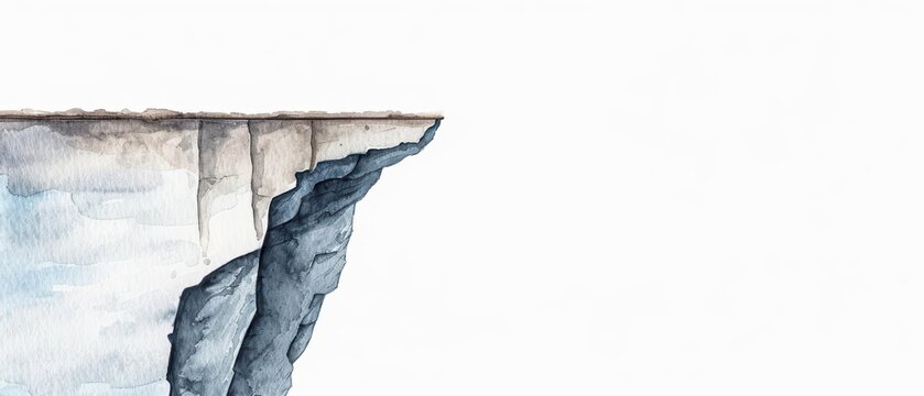 Austerity measures visualized with a stark and minimalist watercolor illustration, isolate on white background with copy space