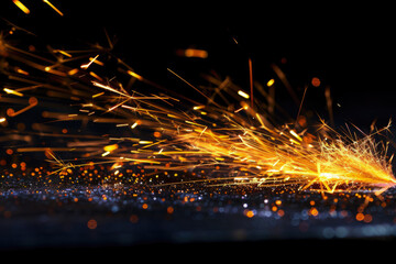 Bright Glowing Fire Sparks From A Fire On A Dark Background For Graphic Ideas Created Using Artificial Intelligence