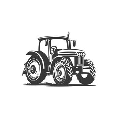 minimalist logo or symbol agricultural machine black color only