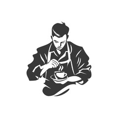 minimalist logo or symbol barista black color only