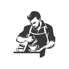 minimalist logo or symbol barista black color only