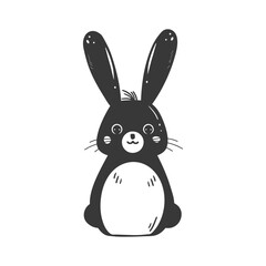 Fototapeta premium Charming Black and White Hand-Drawn Bunny Illustration