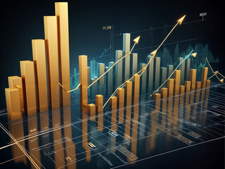 A bar graph with a single bar skyrocketing compared to flat competitors' bars.