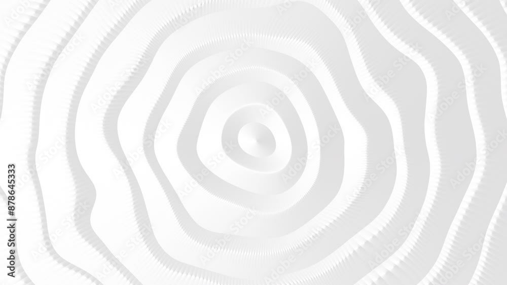 Poster White circles abstract background. Clean modern graphic design. Seamless loop 3D render animation