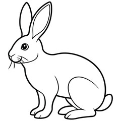 Hare silhouette set. Vector illustration black and white