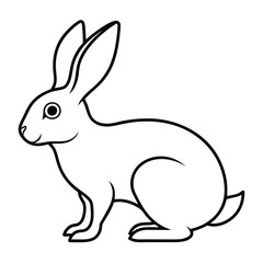 Hare silhouette set. Vector illustration black and white